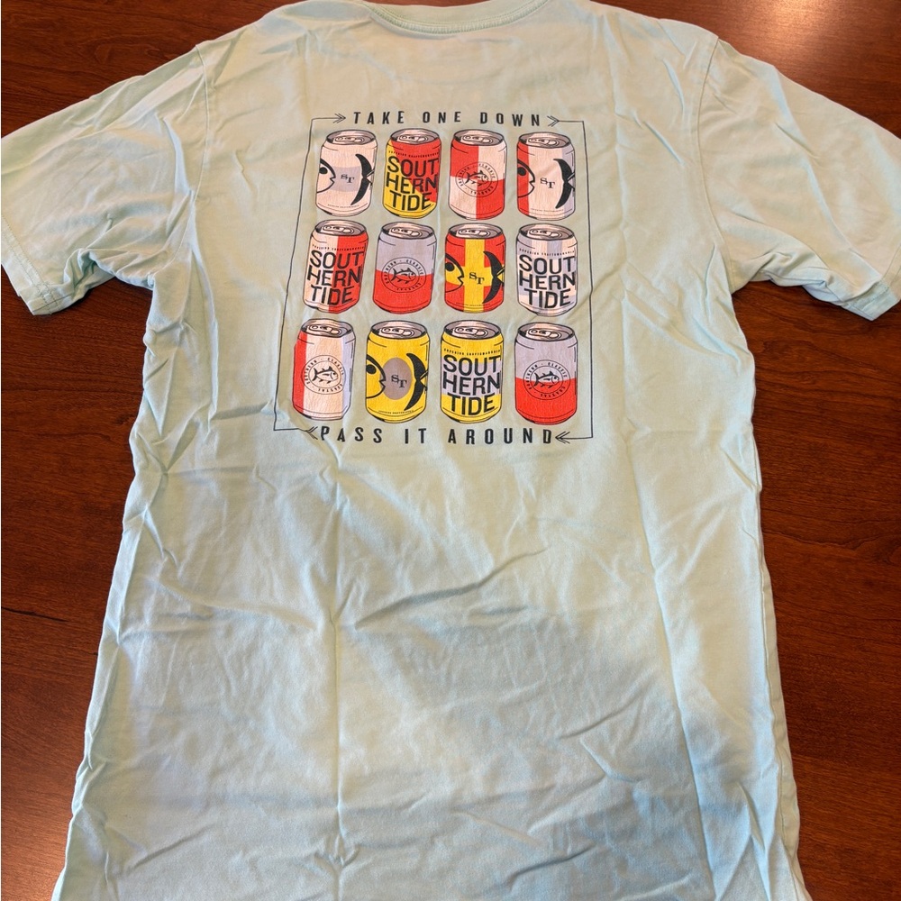 Southern Tide Mint Green XS Women’s T Shirt with Can Design